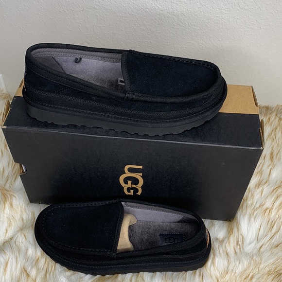 UGG Australia DEX Slippers Black 1103901  Suede Slippers Loafer - Picture 2 of 14